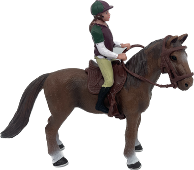 Horses - Chestnut Horse with Rider - Country Toys