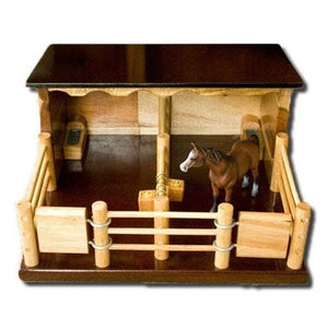 ST1 - Two Horse Stable -Handmade Wooden Toy