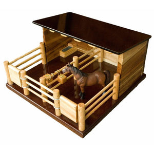 ST1 - Two Horse Stable -Handmade Wooden Toy