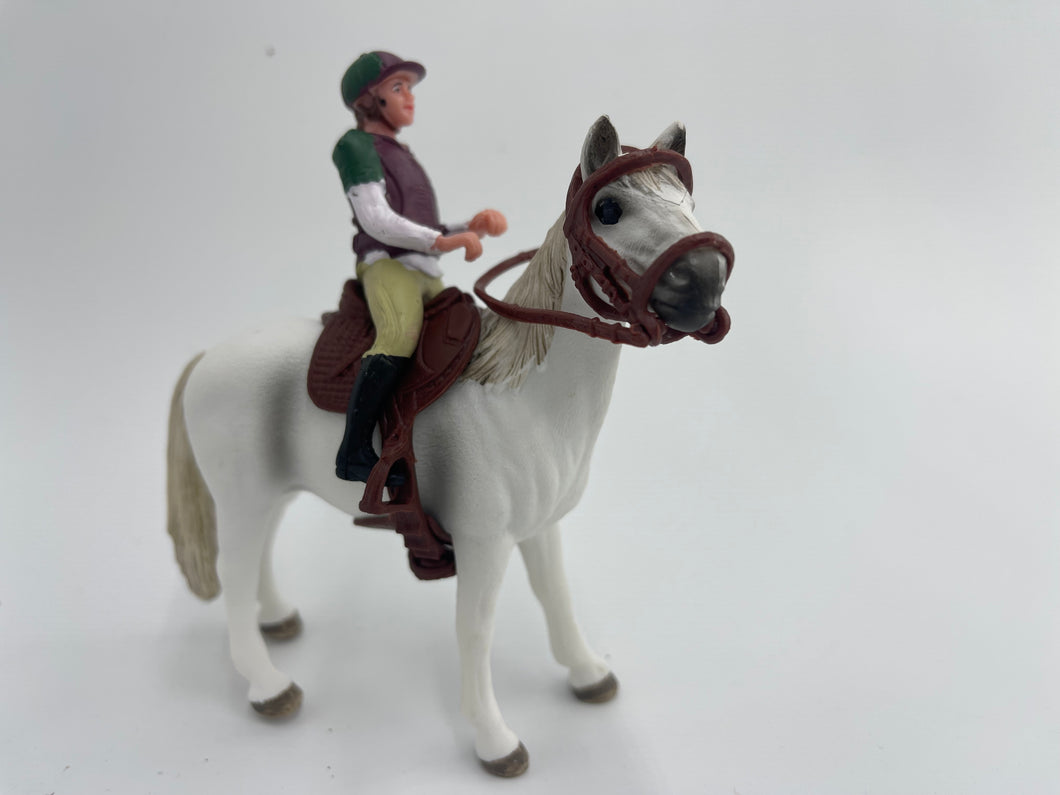 Horses - Grey Horse with Rider - Country Toys
