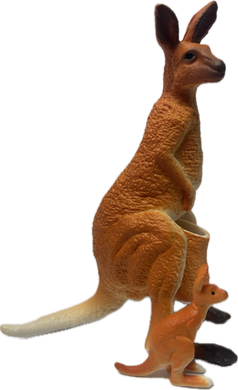 Wildlife - Red Kangaroo- Doe with Joey out of pouch - Country Toys