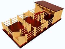 Load image into Gallery viewer, ST5 - Two Horse Stable with Yard - Handmade Wooden Toy