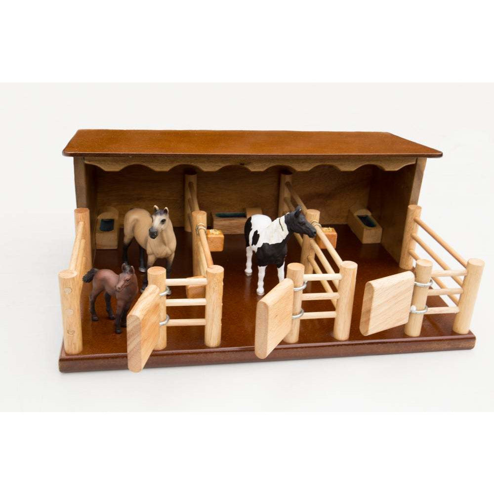 ST2 Three Horse Stable Handmade Wooden Toy – Country Toys