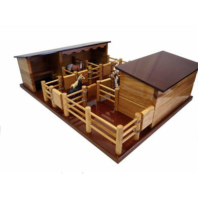 ST4 - Four Horse Stable with Tack Shed and Yard with CT1 Cattle Truck - FREE SHIPPING
